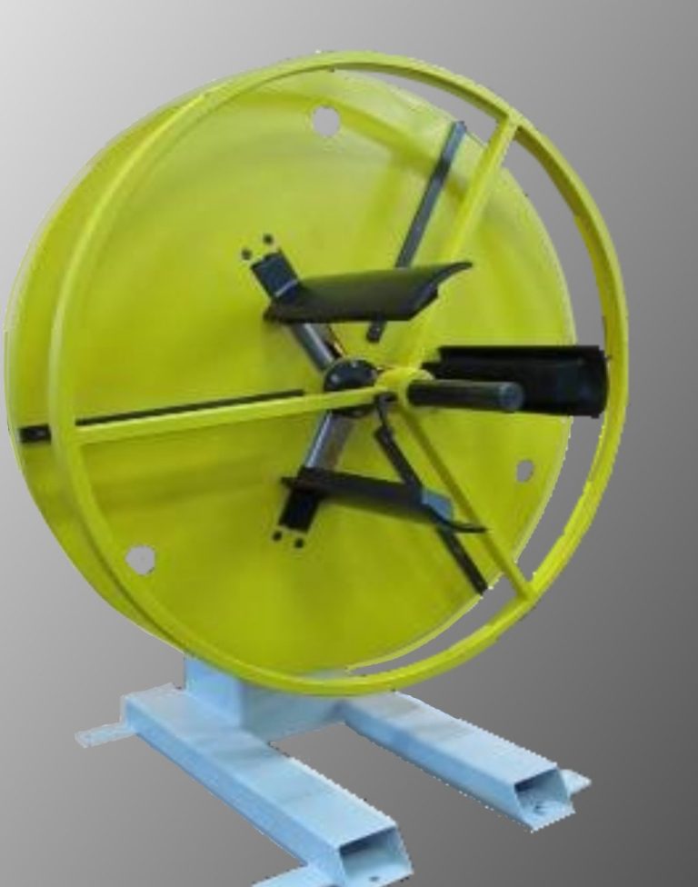 Palettenhaspel Modell NOH 20-1500 EM Palettenhaspel 2000 Kg mit Frequenzgesteuertem Antrieb über eine Bandführung und Stehpult mit Bedienfeld