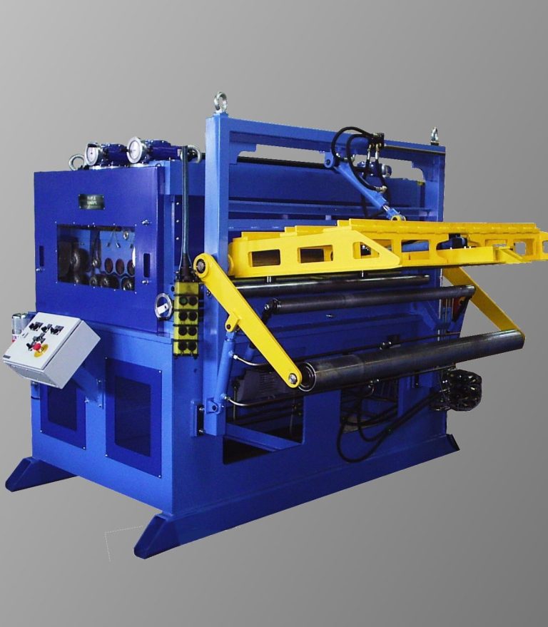 Richtmaschine Modell R90-1550-9-EM-PZ-EH Richtmaschinen mit 9 Richtrollen ᴓ 90 mm. Blockwalzenzustellung. Mit Frequenzgeregeltem Antrieb und Band Einführhilfe.